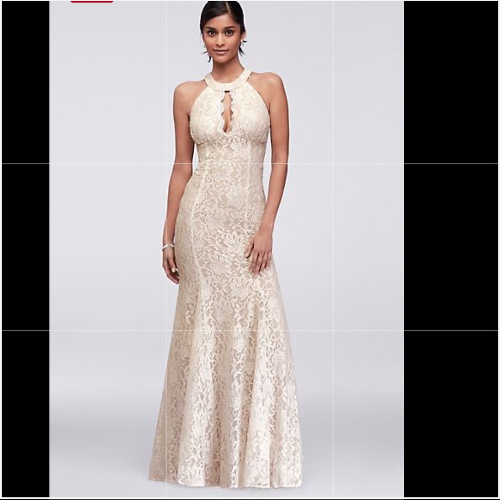 David’s bridal White laced wedding dress